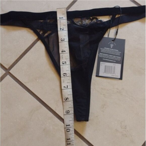 NWT Thistle and Spire SET Sidney Open Cup Bra 32DD Panties XL black - Picture 10 of 13